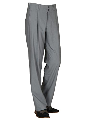 Bundfaltenhose Herren in Grau, Vintage Herren Hose mit Gerade geschnittenen Beinen Swing Outfit, Model Swing Größe 56 Cover