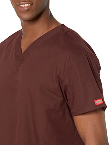 Image of Dickies EDS Signature Scrubs for Women and Scrubs for Men, Unisex One Pocket V-Neck Top in Soft Brushed Poplin 83706