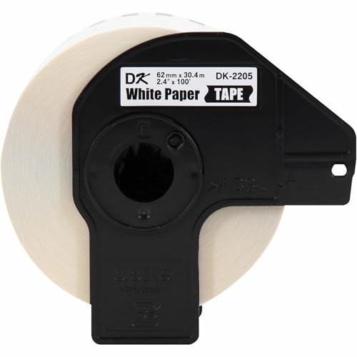 Image of Brother Genuine, DK-2205 Continuous Paper Label Roll, Cut-to-Length Label, 2.4 inch x 100 Feet, (1) Roll Per Box