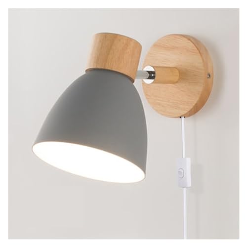 Applique moderne bois E27 orientable pour coin lecture salon gris