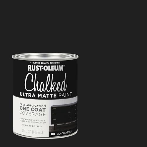Image of Rust-Oleum Black Abyss Chalked All-in-One Ultra Matte Paint | One Coat Coverage | No Primer, Sanding, Or Topcoat Needed | Easy Clean Up | Made in USA | 30 OZ | 2 Pack