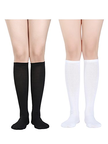 Image of SATINIOR 2 Pairs Women Knee High Socks Thigh High Stockings Long Tall Thin Socks for Women Christmas Cosplay Party Stockings