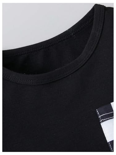 WDIRARA Toddler Boy's 2 Piece Checkered Short Sleeve Tee Gym Shorts Set Tracksuit3