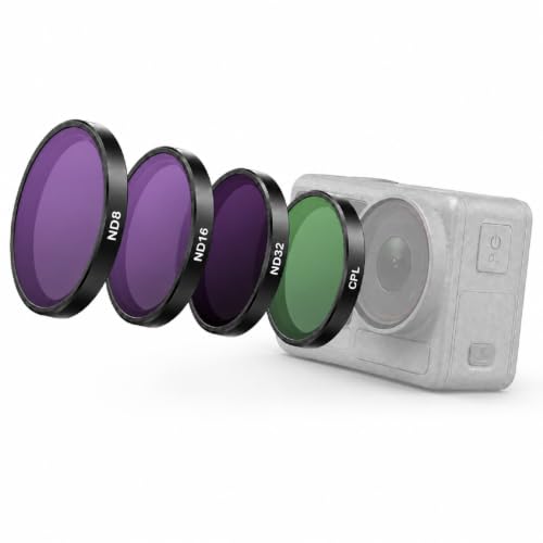 Image of 4-Pack CPL ND Filter Kit Compatible with DJI Osmo Action 5 Pro /4 /3, CPL ND8 ND16 ND32 Camera Lens Filters, Multi-Coated HD Optical Glass, Push-On Action Camera Accessories