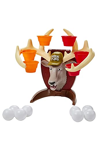 Deer Pong Game Features Talking Deer Head and Music Includes 6 Party Cups and 8 Balls Fun Family Game for Ages 8 and Up