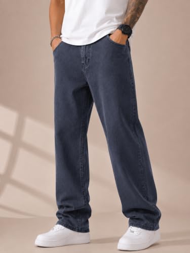 Image of Men's Comfortable Casual Denim Jeans || Straight Fit (Jean) for Men || Regular Fit Mid Rise Flat Front Full Length Jeans for Men| Modern & Fashionable for Casualwear