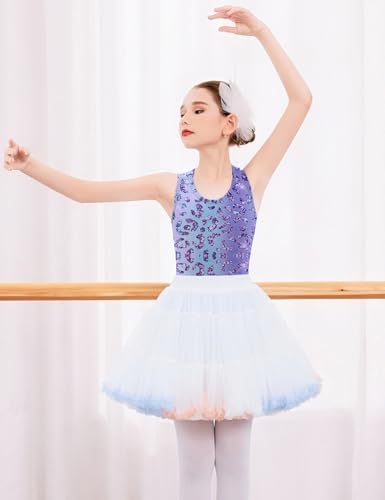 Image of Arshiner Girls Ballet Leotards Dance Gymnastic Outfits Crisscross Straps Sleeveless Tank Dancewear
