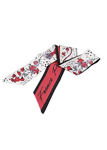 Ulalaza Hair Scarf Scrunchies Head Hair Band Neck Silk Ribbon Hanky Chiffon Ties