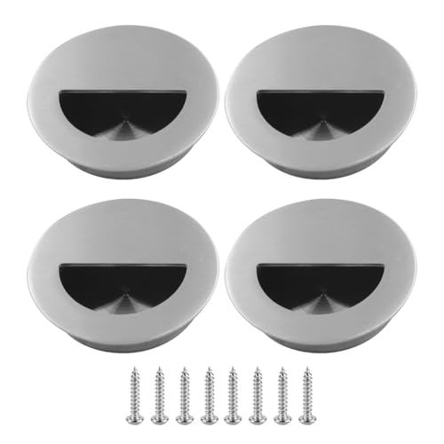 Ludom 4 manijas semicírculas de acero inoxidable para puerta de armario con tornillos de fijación (60 mm)