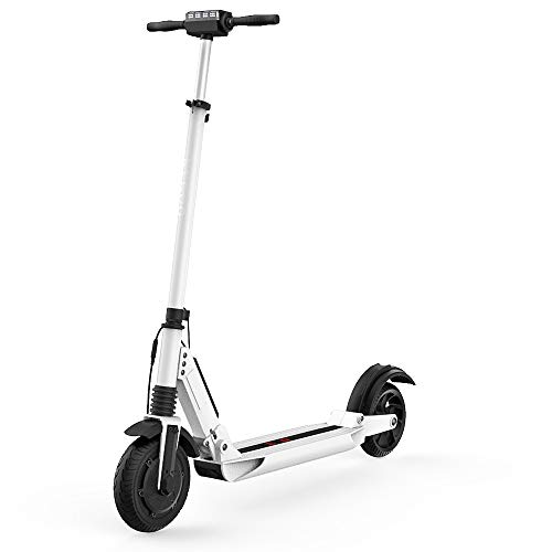 HOMMINI KUGOO S1 Monopattino Elettrico Pieghevole, Scooter Elettrico per Adulti with Massima velocità 30KPH, 30Km di Autonomia Motore 350W - Bianca
