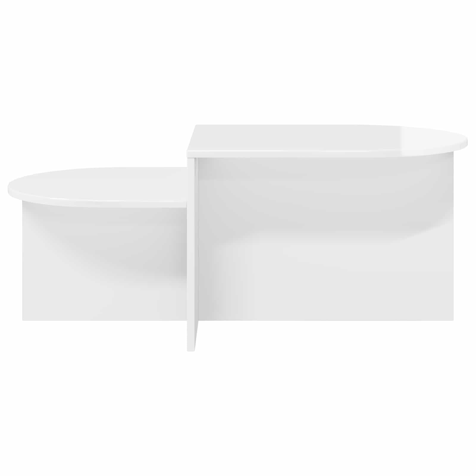 Tavolino da caffè bianco lucido, 100 x 50 x 40 cm, in legno | Moderno tavolo da soggiorno con molto spazio per riviste e decorazioni, ripiano facile da pulire dal design elegante.