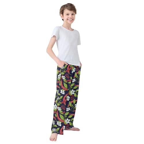 Boys' Pants Mexican Jalapeno Chilli Pepper Long Bottoms Jogger Pants Elastic Waist Trousers with Pockets S-XL4