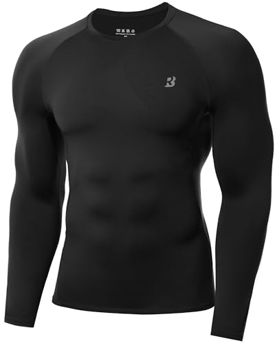 Roadbox Kompressionsshirt Herren Langarm, Atmungsaktiv, Schnell Trocknend, Funktionsshirt für Fitness, Fußball & Outdoord