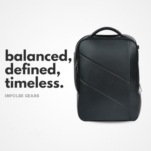 Image of Impulse Pioneer Premium Business Backpack | Unisex Office Bag in Vegan Leather | 27L Water Resistant with 15.6 inch Laptop Sleeve, Anti-Theft Pocket & Padded Straps