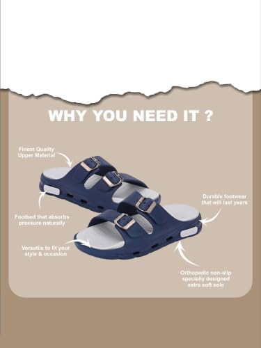 Image of SLIPOVER Men EVA Double Strap Sandals | Adjustable Buckle Comfort Slides | Lightweight Anti-Slip Ventilated Casual Sandals for Everyday Indoor Outdoor Wear