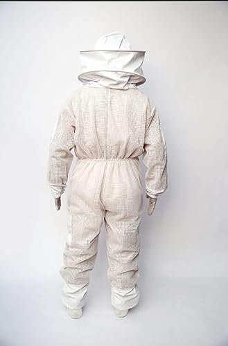 Combinaison apiculture abeilles voile rond maille ventilée et gants taille 2XL