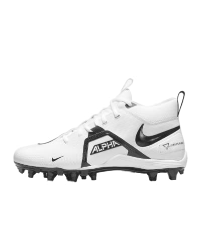 Nike Men's Alpha Menace Varsity 3 Football Cleats, White/Black 100, 11