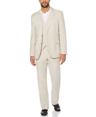 Cubavera Men's Linen Blend Jacket, Khaki, Small4