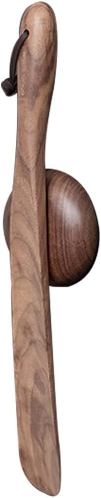 Łapka do butów, Łyżka do butów, drewniana, krótka, ręcznie polerowana, trwała łyżka, pomocnik z orzecha włoskiego drewnianą teksturą, magnetyczny przenośny podnośnik, ze smyczą, 14,9 cala
