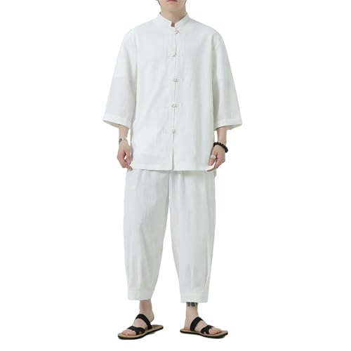 Ensemble style chinois homme en coton idéal pour la relaxation et le bien-être