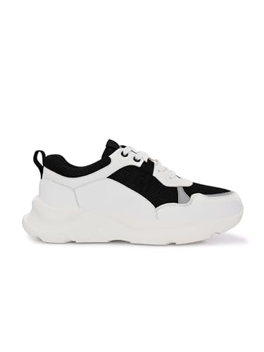 Image of Centrino Women Chunky Sneaker | Cushioned Insole for Comfort | Stylish Lace-Up Design | Perfect for Casual Shoe for Girls (A6845)
