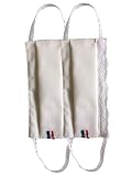 Masque de Protection UNS1- CAT1 Visage Tissu Lavable Coton 100% Made in France Normes AFNOR avec Dentelles Fantaisies, Avec Barrette Nasale Par Lot de Deux Pièces (Blanc) Taille Adulte