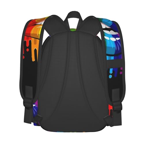 Lgbt Pride Rainbow Gay Lesbian Pride Lips Laptop Backpack Shoulder Bag Laptop Pack Travel Backpacks Commuter Back Pack Casual Daypack Bags With Side Pockets3