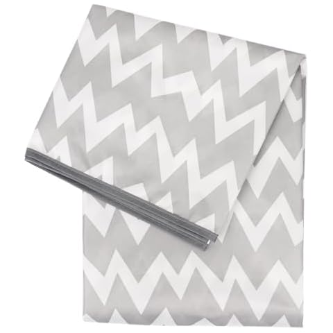 Bumkins Baby Splat Mat for Under High Chair, Babies Toddlers Eating Mess Mat, Waterproof Reusable Cloth for Arts and Crafts, Playtime Mat for Kids, Floors or Tables, Fabric 42inx42in, Gray Chevron Cover