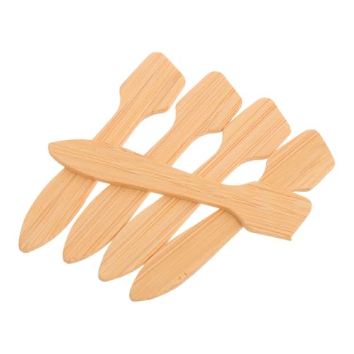 OSALADI 5 Espátulas de Bambú para Mascarilla Facial, Cuchara Cosmética para Mezclar y Aplicar Cremas, Herramienta Ligera y Portátil para Cuidado Piel, Kit de Belleza Natural