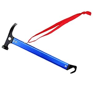 Azarxis Marteau de Piquet de Tente Maillet Camping Extracteur Outil Multifonctionnel Accessoire avec Sac de Transport pour Randonnée Camping