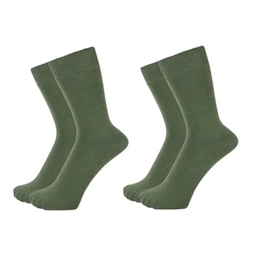 Image of MUKHAKSH (Pack of 2 Pairs = 4 School Socks Boys Cotton Lycra Olive Green Army Calf Length School Socks