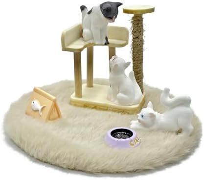 Dollhouse Cats w/ 1/12 Scale Accessories Mini Furniture Model Woo...
