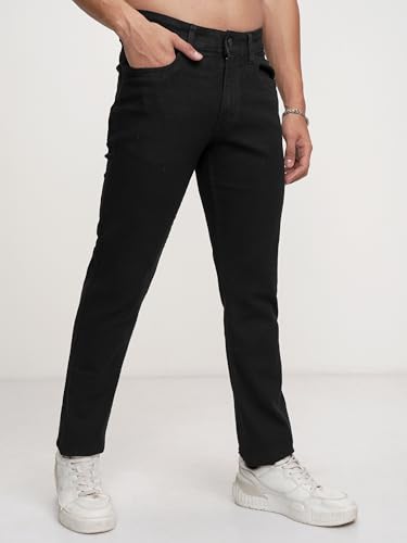 Image of Highlander Mens Tapered Fit Denim Jeans for Man| Regular Length|Mid-Rise|Stretchable Fabric for Comfort fit| Jeans for Man | Men Jeans