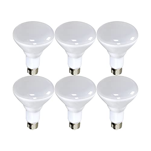 6 Pack - Satco 11.5 watt; LED BR40; 3000K; 103' Beam Spread; Medium Base; 120 Volts; Dimmable - S9635