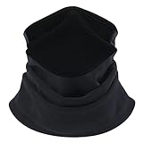 [Pawinpaw] フェイスカバー 冬 バイク ネックウォーマー ネックガード メンズ 防寒防風【ストレッチ・エアーメッシュ構造・息苦しくない・通気性・暖かい】保温 春 秋 冬 男女兼用 通勤/通学/自転車/バイク/アウトドア/スキー/登山 (ブラック)
