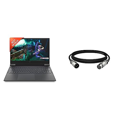Image of HP Victus Gaming AMD Ryzen 5-5600H Processor 16.1 inch(40.9 cm) FHD Gaming Laptop & HyperX XLR Cable