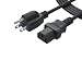 [UL Listed] Pwr+ 6 Ft 3 Prong Ac Power Cord for LCD Tv Plasma DLP LED Monitor Screen: Vizio Samsung Toshiba Sony Panasonic Lg Philips Viewsonic Dell Hanns-g Monitor, Ps3, Xbox 360, Epson Printer Cable Plug