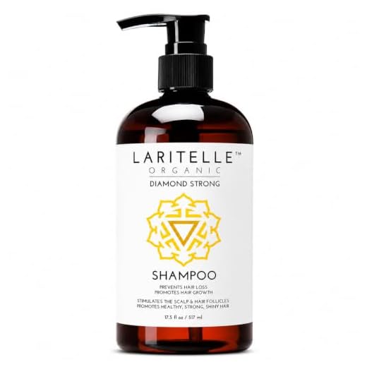 Laritelle Organic Anti-Thinning Shampoo Diamond Strong | RECOMMENDED BY DERMATOLOGISTS for Hair Loss Prevention | Strengthening, Follicle Stimulating | Argan, Rosemary, Lemongrass, Ginger & Cedarwood