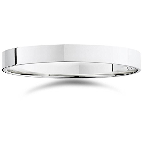 P3 POMPEII3 3mm Flat High Polished Wedding Band 10K White Gold