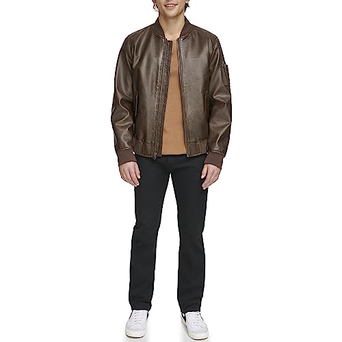 Levi's Men's Faux Leather Varsity Bomber Jacket2