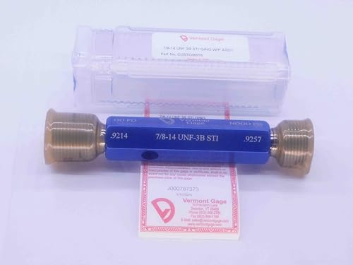 New 7/8 14 UNF 3B STI HELICOIL Vermont Thread Plug GAGE .875 GO NO GO = .9214 .9257 - DW33948VTG