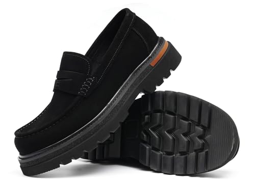 Santimon Men's Casual Shoes Genuine Leather – 1.96inch Height Increasing Penny Loafers, Slip-On Comfort for Dating & Daily Wear | Breathable Non-Slip Shoes for Men4