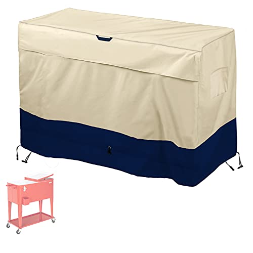 Rolling Cooler Cart Cover for 80-100qt Patio Pool Cooler Cart Dust-Proof and Waterproof Protects The Cooler(S,18x34x34in),Small