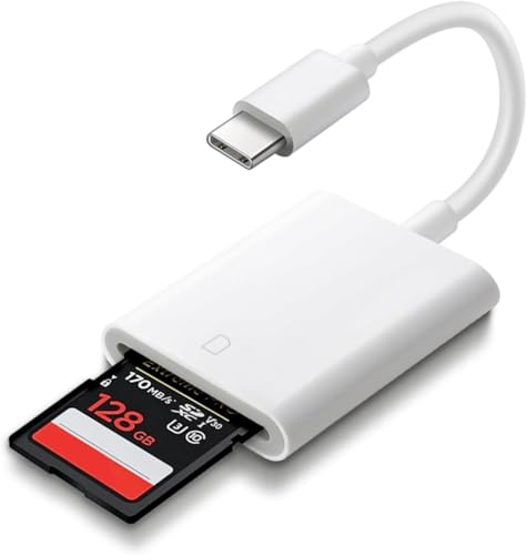T Tersely USB-C SD Memory Card Reader Type C Adapter For iPhone 17/16/15 Pro/Max/Plus MacBook Pro Air 2025-2016 M2 M3 Mac/iPad Pro Air/Surface for Samsung S25/S24/S23/Ultra/Plus for Google Pixel