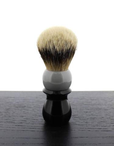 WCS Two-Tone Tall Silvertip Shaving Brush, Grey & Black