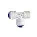 PureOne QF-08A Quick-Fitting - Schnellverbinder 1/4 x 1/4 x 1/4" (AG). Ausführung: T-Stück | T-Form. Schlauch-Zubehör für Umkehr-Osmose, Wasser-Installationen oder Kühlschranksysteme