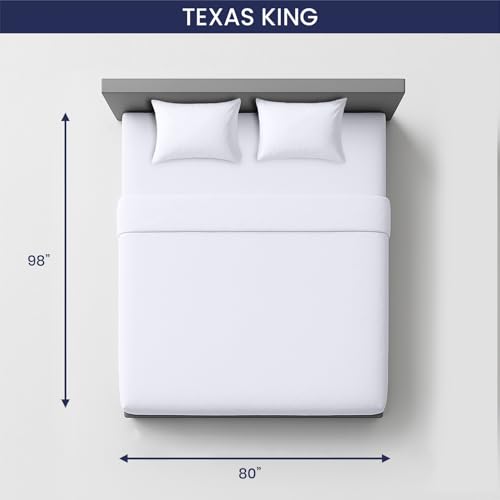 Image of SGI Bedding 80 inch W x98 L 4Pc Texas King Sheet Set 100% Egyptian Cotton - 600 Thread Count, Fits 12 inch Deep Pocket - Soft Breathable Oversized Sheets, for Extra Large Beds - White