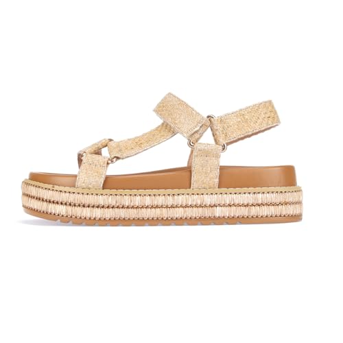 Image of Platform Sandals -Casual Espadrilles platform sandles- Open Toe Comfortable Summer Flatform platform wedge sandals women-Straw Beach Ankle Strap Shoes 2025