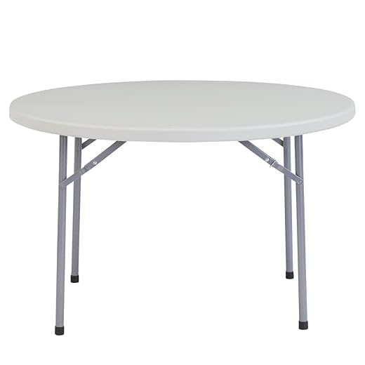 NPS BT48R 48" Heavy Duty Round Folding Table, Gray