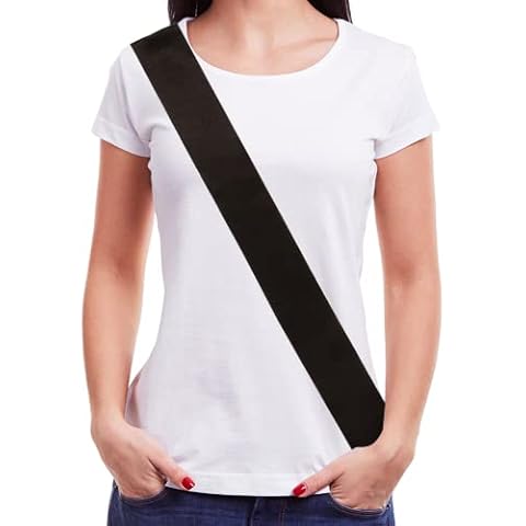 Party to Be 10 PCS Plain Sash Blank Black Satin Sash DIY Sash 8cm Wide x 90cm Long from Shoulder to Hip Cover